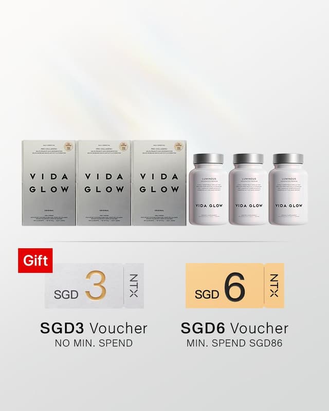 Vida Glow Pro Collagen x3 + Luminous Brightening Capsules x3 Bundle