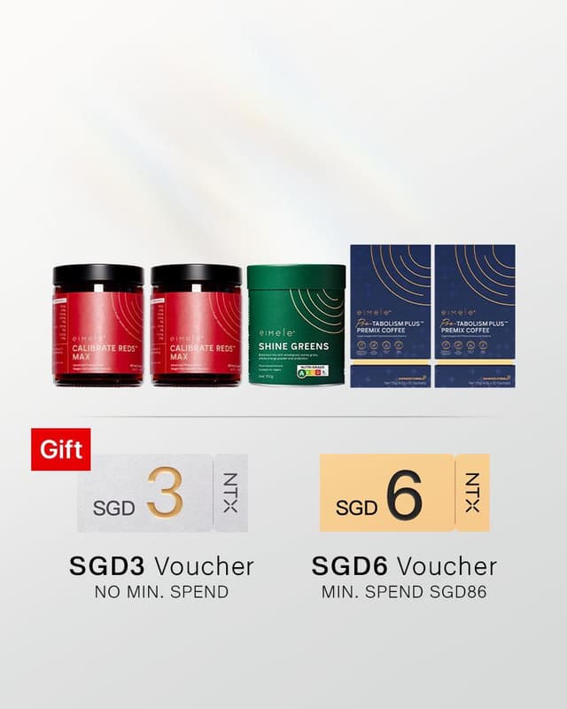 Eimele Calibrate Red MAX Slimming Capsules x2 Boxes + Coffee PRO Metabolism Coffee x2 + Shine Green Family Size x1 Can (Bundle)